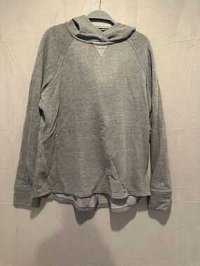The North Face Grey Embroidered Logo Sleeve Sweatshirt